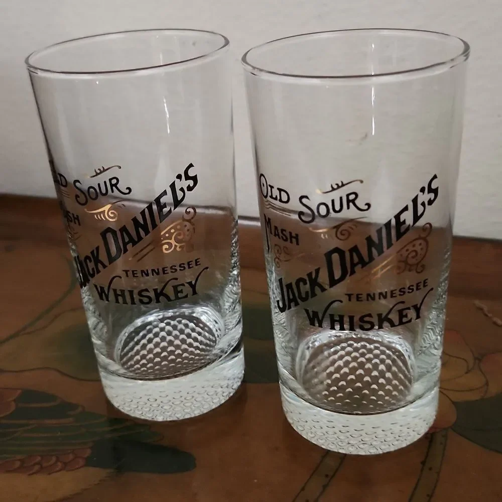 Jack Daniel's Tennessee Whiskey Old Sour Mash Glass Set of 2 12 oz.